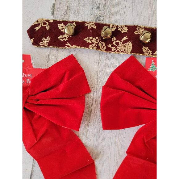 Hanging bow sleigh bell door bell knocker xmas set decor - Picture 6 of 7